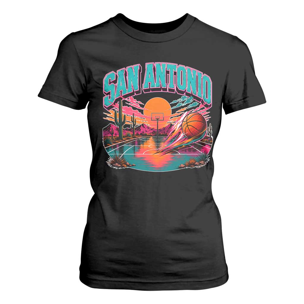 Game Day San Antonio Pride T Shirt For Women Retro Western Pink Neon