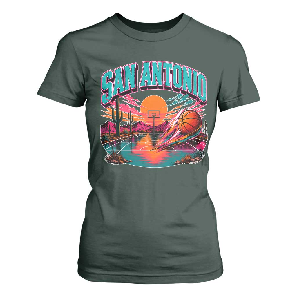 Game Day San Antonio Pride T Shirt For Women Retro Western Pink Neon
