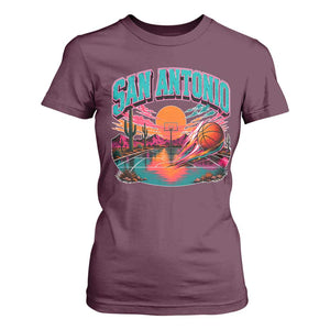 Game Day San Antonio Pride T Shirt For Women Retro Western Pink Neon