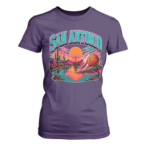 Game Day San Antonio Pride T Shirt For Women Retro Western Pink Neon