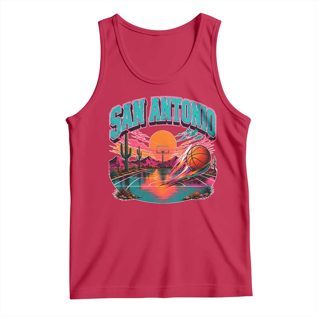 Game Day San Antonio Pride Tank Top Retro Western Pink Neon