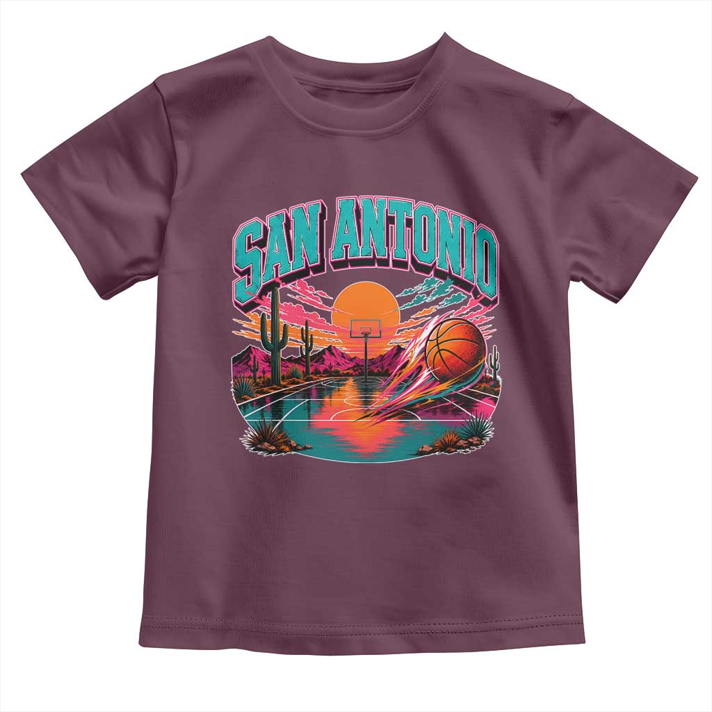 Game Day San Antonio Pride Toddler T Shirt Retro Western Pink Neon