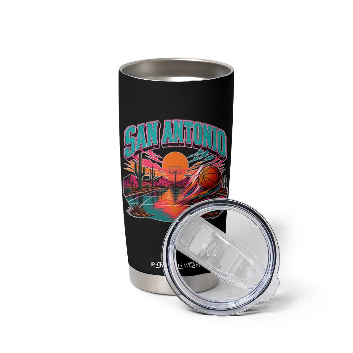 Game Day San Antonio Pride Tumbler Cup Retro Western Pink Neon