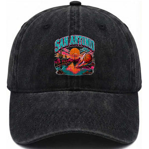 Game Day San Antonio Pride Washed Cotton Baseball Cap Retro Western Pink Neon