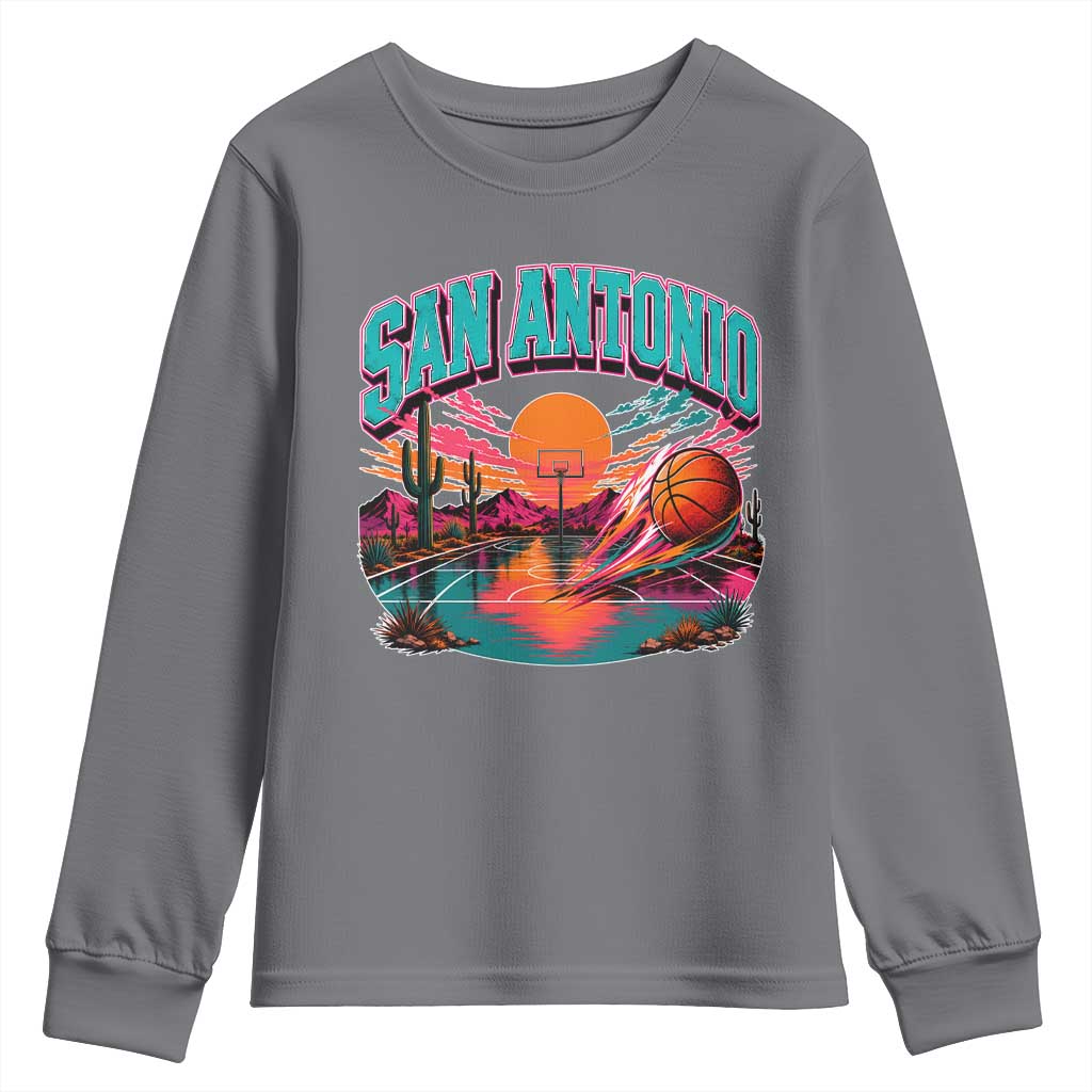 Game Day San Antonio Pride Youth Sweatshirt Retro Western Pink Neon