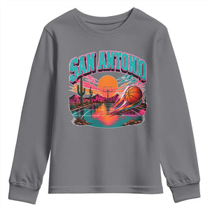 Game Day San Antonio Pride Youth Sweatshirt Retro Western Pink Neon