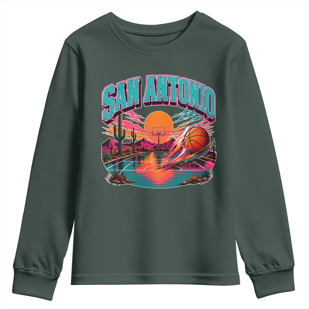 Game Day San Antonio Pride Youth Sweatshirt Retro Western Pink Neon