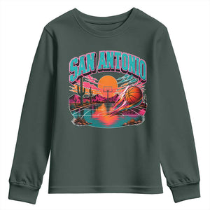 Game Day San Antonio Pride Youth Sweatshirt Retro Western Pink Neon