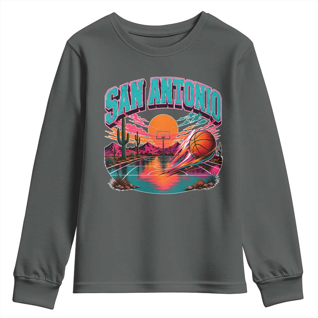 Game Day San Antonio Pride Youth Sweatshirt Retro Western Pink Neon