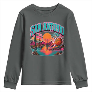 Game Day San Antonio Pride Youth Sweatshirt Retro Western Pink Neon