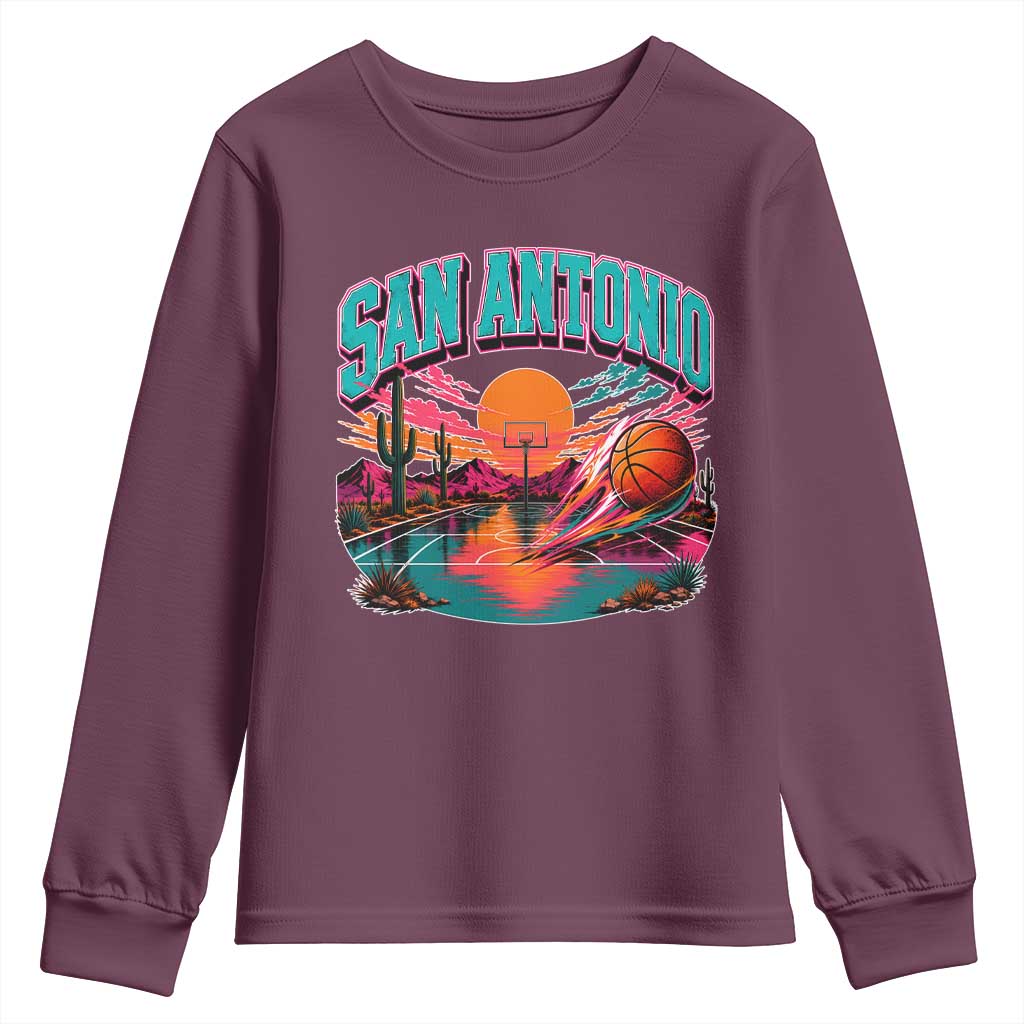 Game Day San Antonio Pride Youth Sweatshirt Retro Western Pink Neon