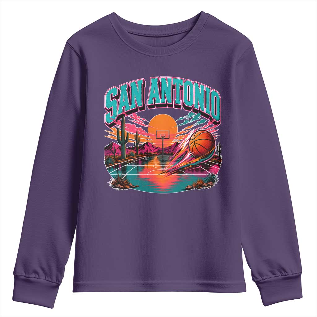Game Day San Antonio Pride Youth Sweatshirt Retro Western Pink Neon