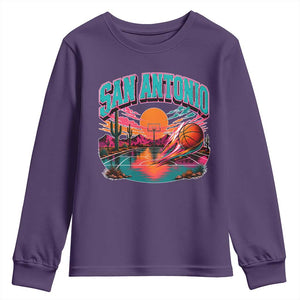 Game Day San Antonio Pride Youth Sweatshirt Retro Western Pink Neon