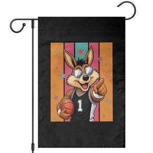 Funny Coyote Playing Basketball Garden Flag Hoops Fan Gift