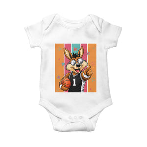 Funny Coyote Playing Basketball Baby Onesie Hoops Fan Gift