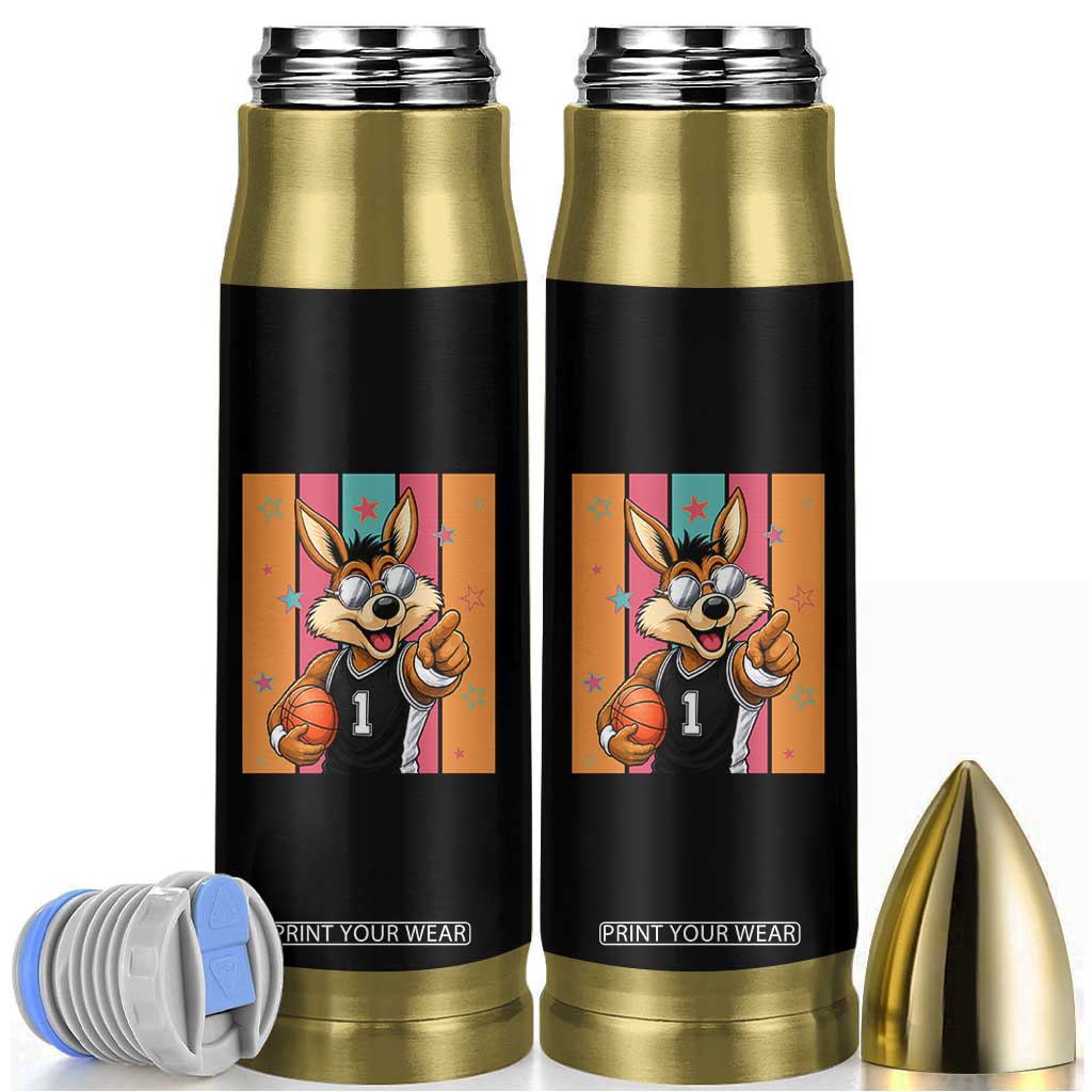 Funny Coyote Playing Basketball Bullet Tumbler Hoops Fan Gift
