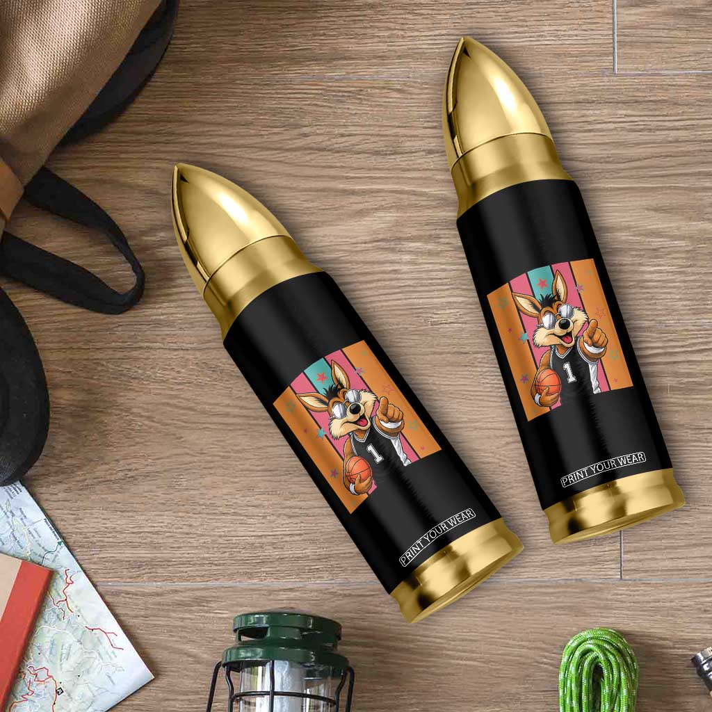 Funny Coyote Playing Basketball Bullet Tumbler Hoops Fan Gift