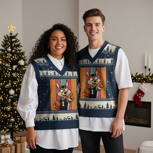 Funny Coyote Playing Basketball V-Neck Knit Sweater Vest Hoops Fan Gift