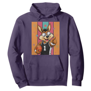 Funny Coyote Playing Basketball Hoodie Hoops Fan Gift TS12 Purple Print Your Wear
