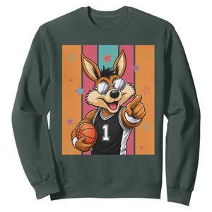 Funny Coyote Playing Basketball Sweatshirt Hoops Fan Gift