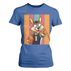 Funny Coyote Playing Basketball T Shirt For Women Hoops Fan Gift