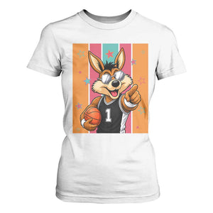 Funny Coyote Playing Basketball T Shirt For Women Hoops Fan Gift