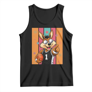Funny Coyote Playing Basketball Tank Top Hoops Fan Gift