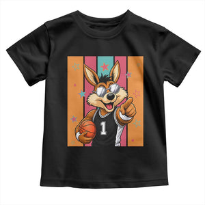Funny Coyote Playing Basketball Toddler T Shirt Hoops Fan Gift