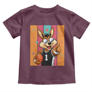 Funny Coyote Playing Basketball Toddler T Shirt Hoops Fan Gift