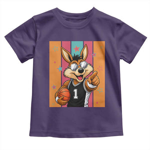Funny Coyote Playing Basketball Toddler T Shirt Hoops Fan Gift