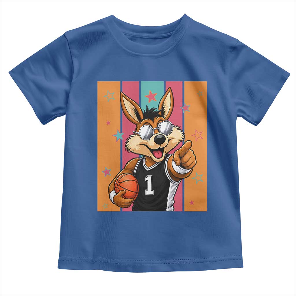 Funny Coyote Playing Basketball Toddler T Shirt Hoops Fan Gift