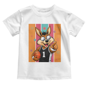 Funny Coyote Playing Basketball Toddler T Shirt Hoops Fan Gift