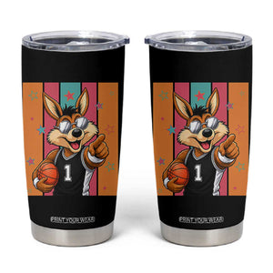 Funny Coyote Playing Basketball Tumbler Cup Hoops Fan Gift