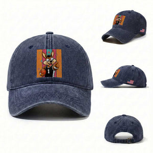 Funny Coyote Playing Basketball Washed Cotton Baseball Cap Hoops Fan Gift