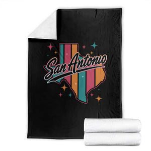 San Antonio Game Day Spirit Throw Blanket Texas Map Pride