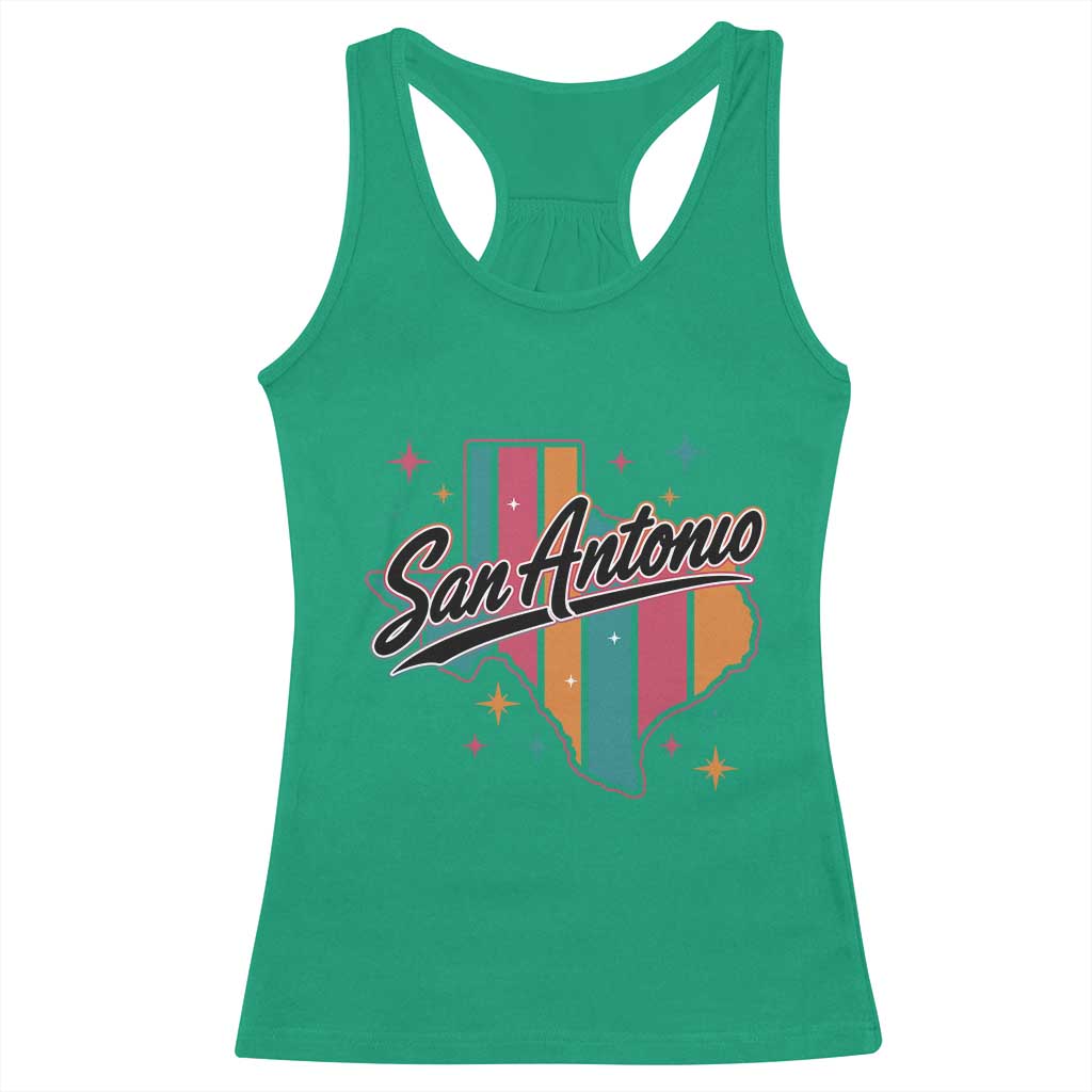San Antonio Game Day Spirit Racerback Tank Top Texas Map Pride