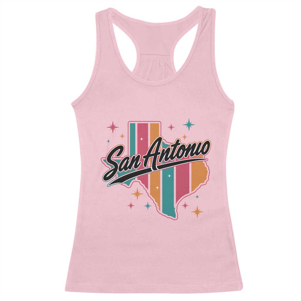 San Antonio Game Day Spirit Racerback Tank Top Texas Map Pride
