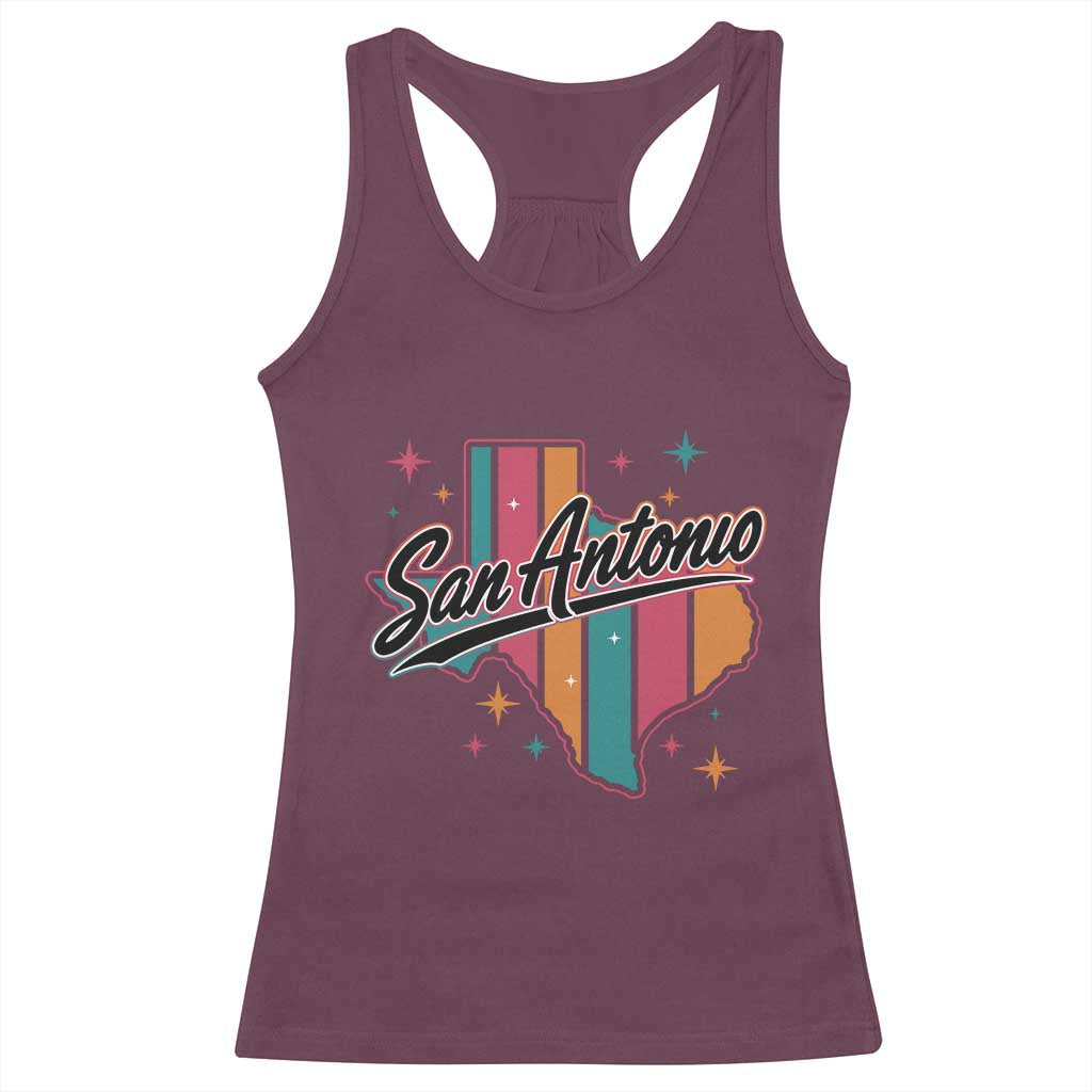 San Antonio Game Day Spirit Racerback Tank Top Texas Map Pride