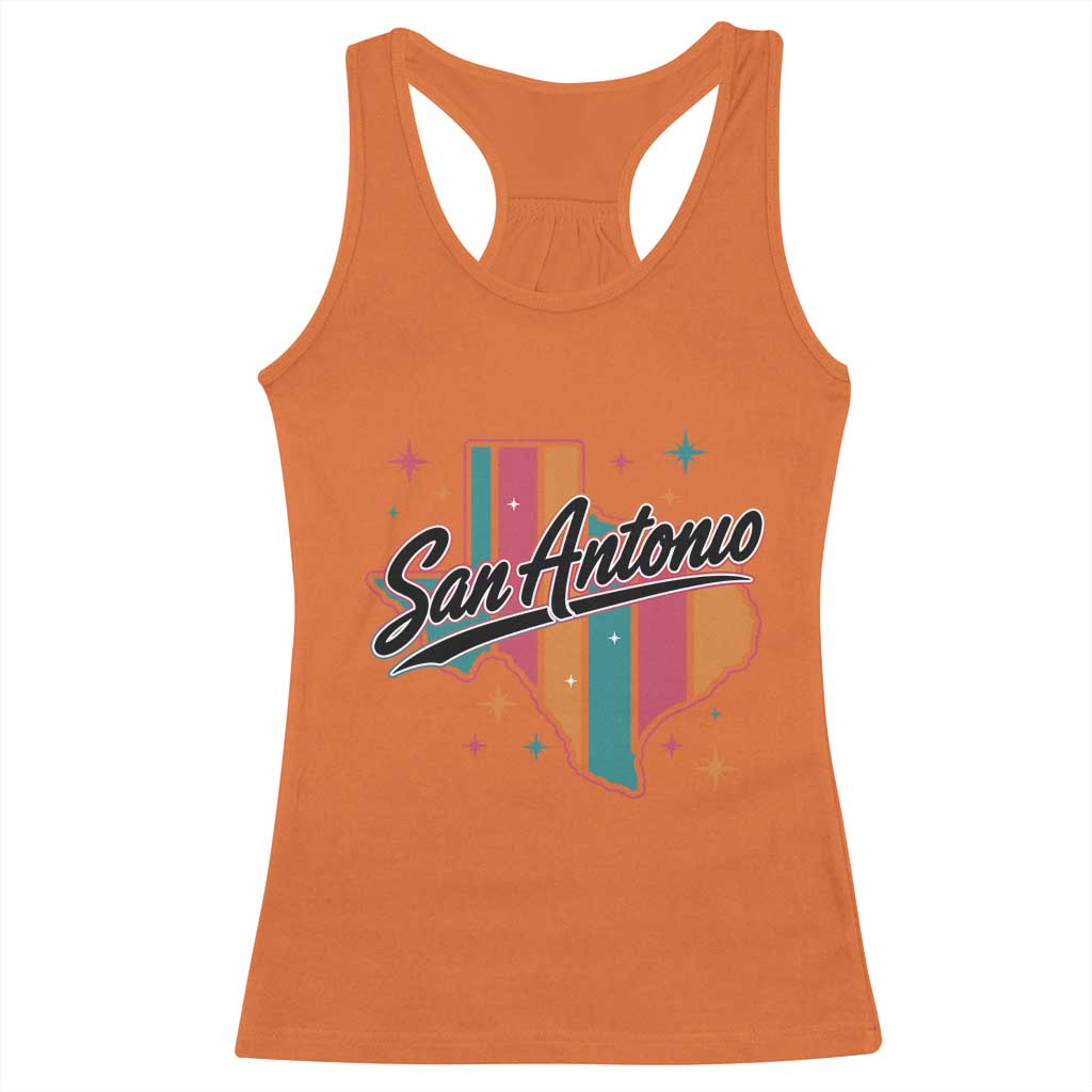 San Antonio Game Day Spirit Racerback Tank Top Texas Map Pride