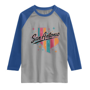 San Antonio Game Day Spirit Raglan Shirt Texas Map Pride TS12 Sport Gray Royal Print Your Wear