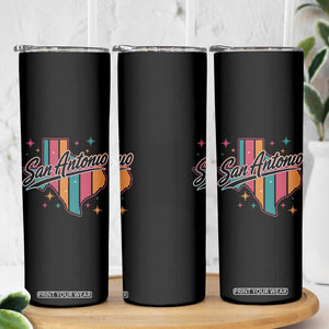 San Antonio Game Day Spirit Skinny Tumbler Texas Map Pride