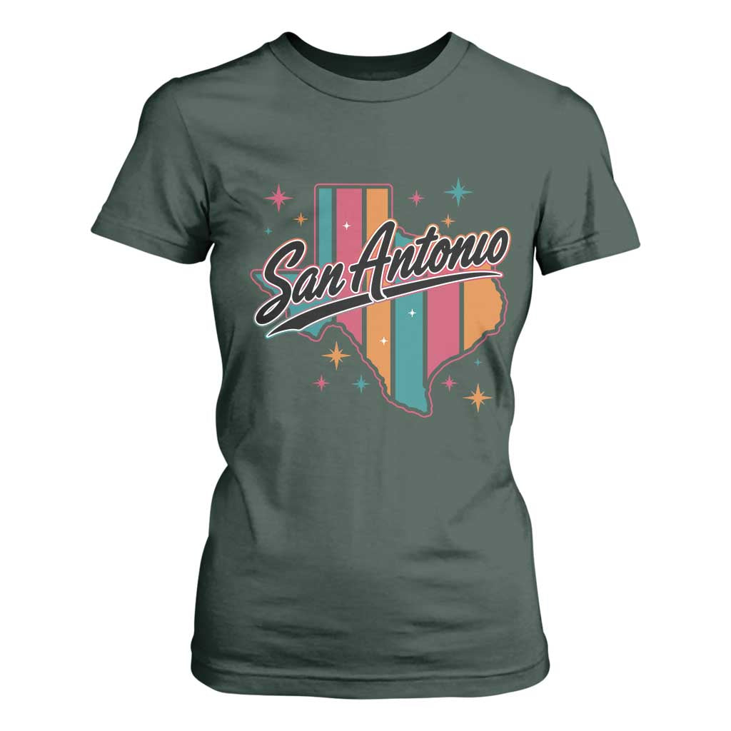 San Antonio Game Day Spirit T Shirt For Women Texas Map Pride