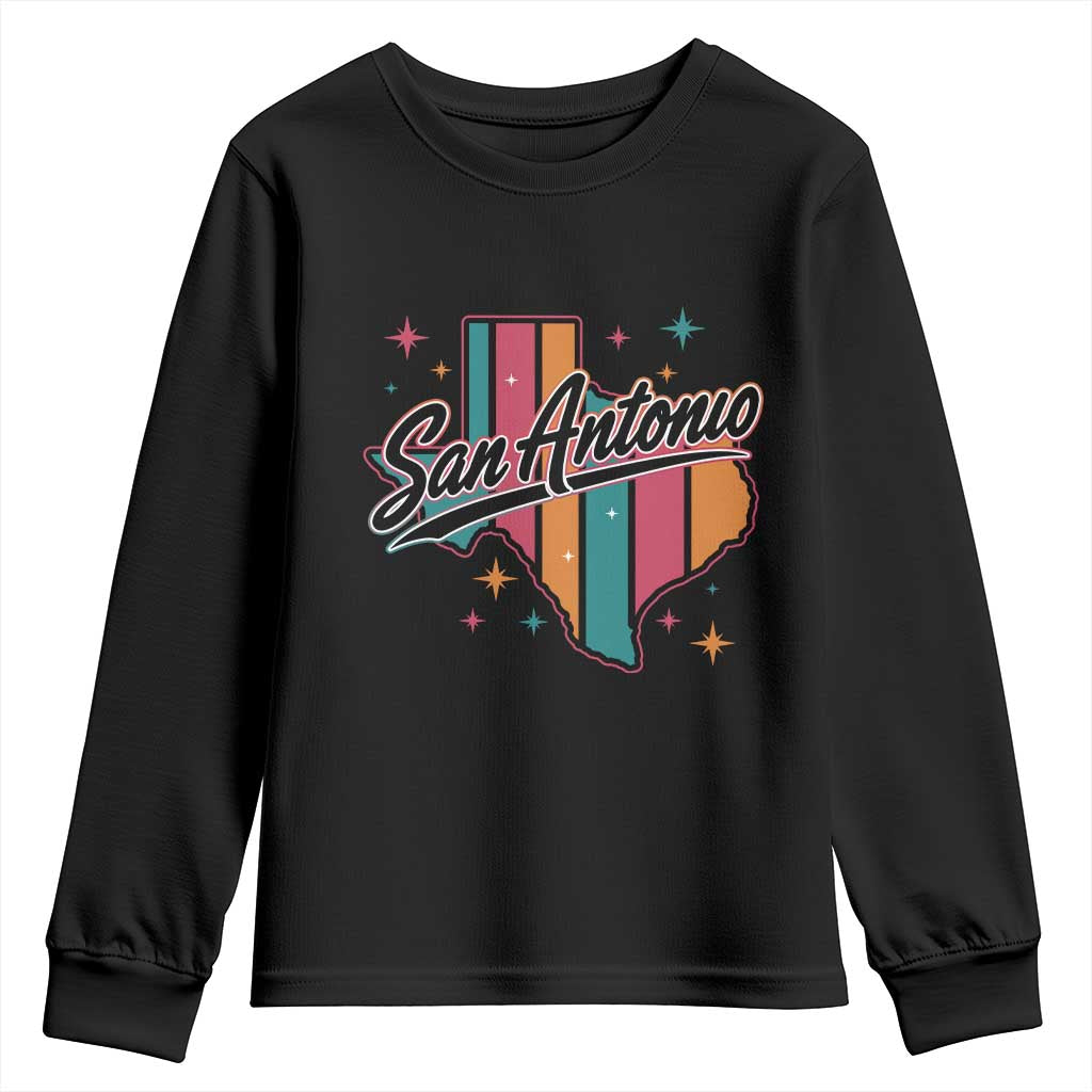 San Antonio Game Day Spirit Youth Sweatshirt Texas Map Pride