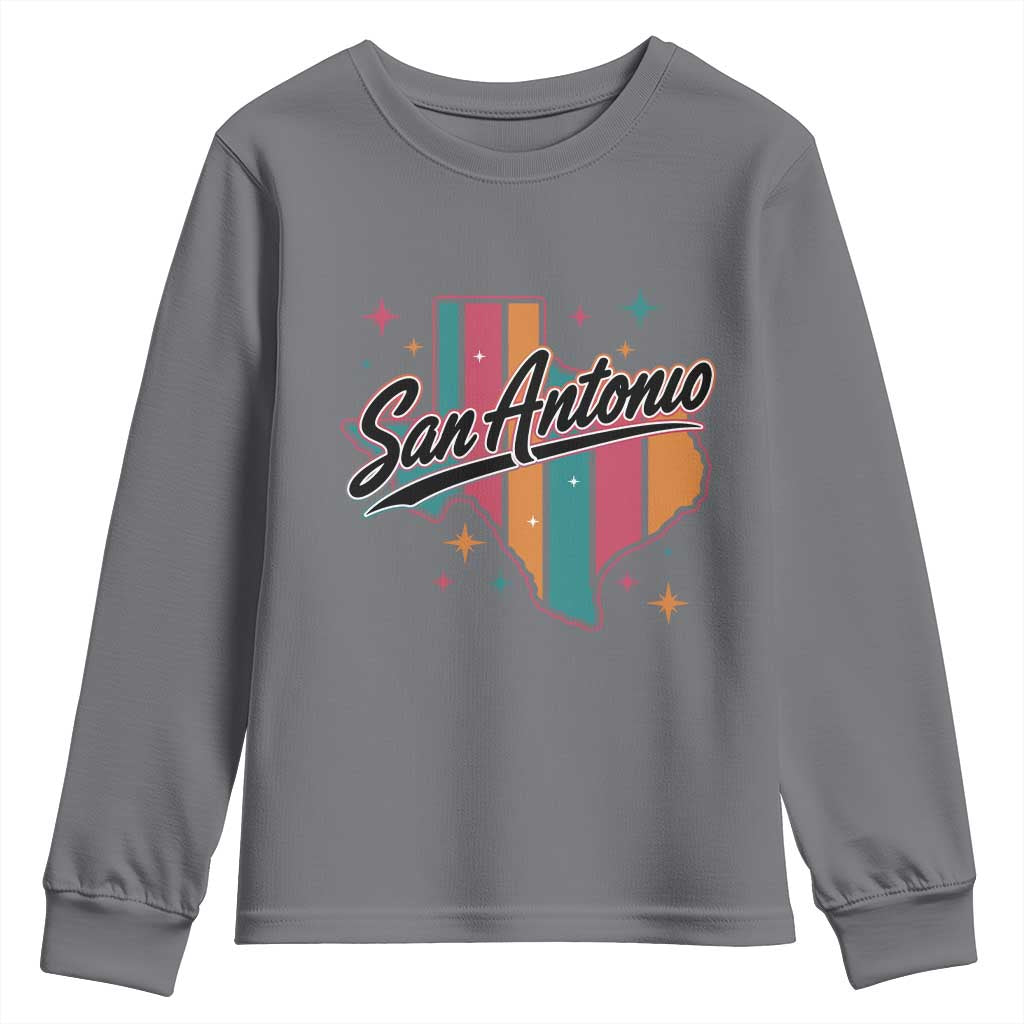 San Antonio Game Day Spirit Youth Sweatshirt Texas Map Pride