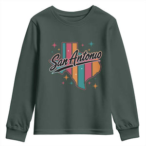 San Antonio Game Day Spirit Youth Sweatshirt Texas Map Pride