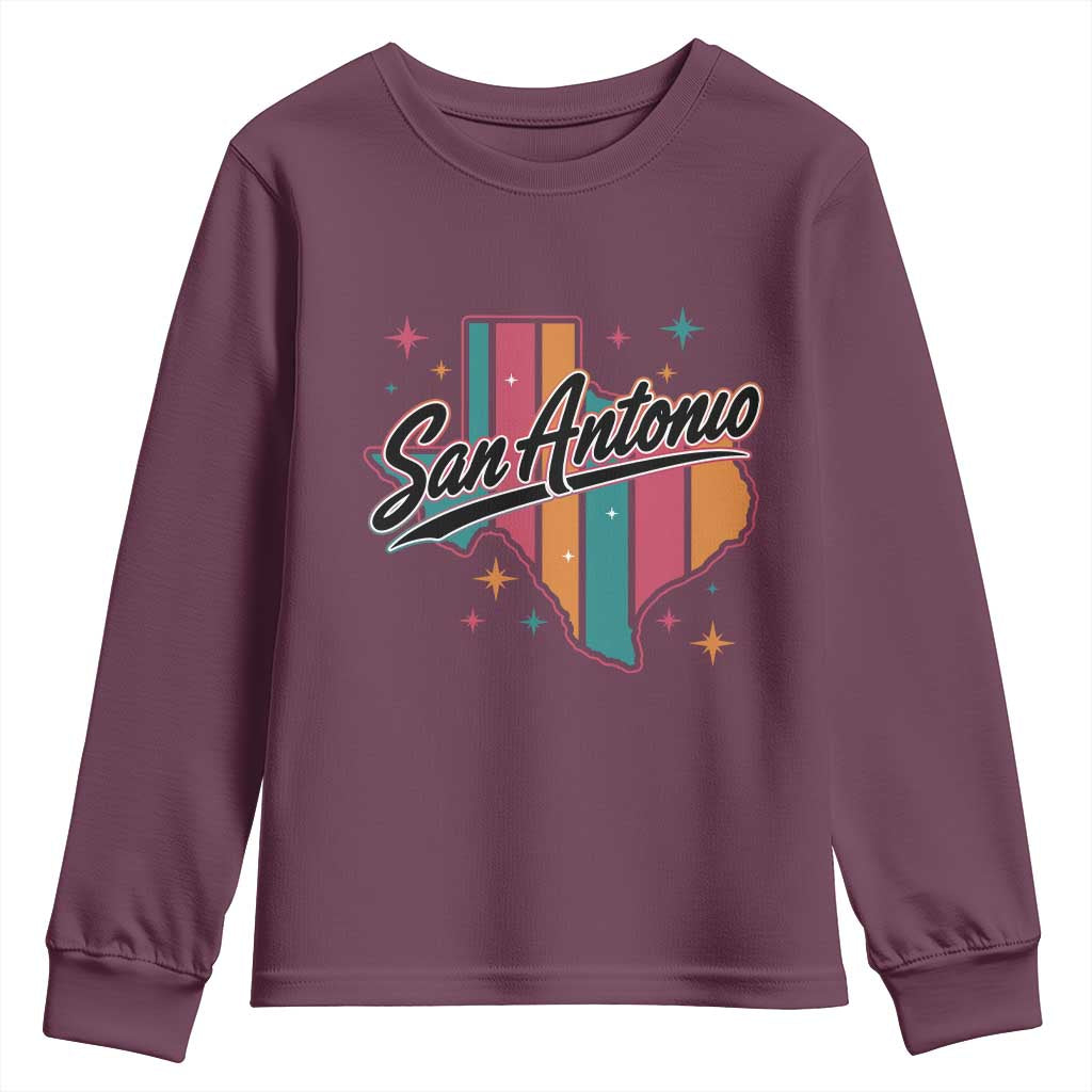 San Antonio Game Day Spirit Youth Sweatshirt Texas Map Pride