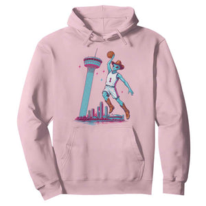 Funny Alien Cowboy Dunking Basketball Hoodie San Antonio Skyline TS12 Light Pink Print Your Wear