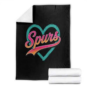 Retro Spurs Nickname Throw Blanket Vintage Hoops Fan Gift