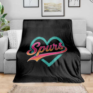 Retro Spurs Nickname Throw Blanket Vintage Hoops Fan Gift
