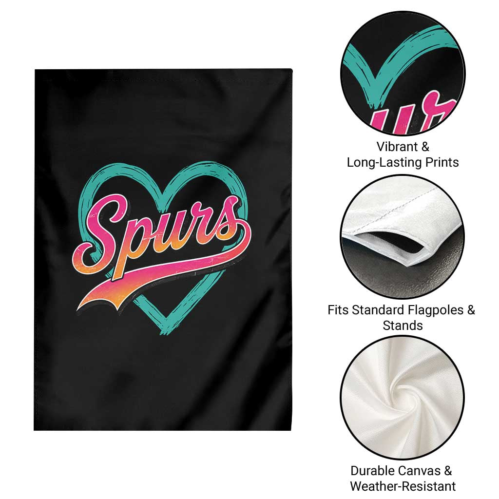 Retro Spurs Nickname Garden Flag Vintage Hoops Fan Gift
